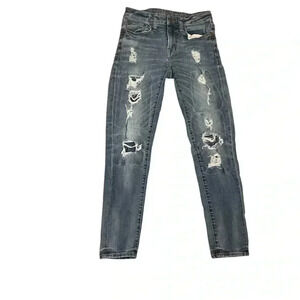 American Eagle Jeans Men Size 28 x 30 Medium Wash Distressed Athletic Skinny